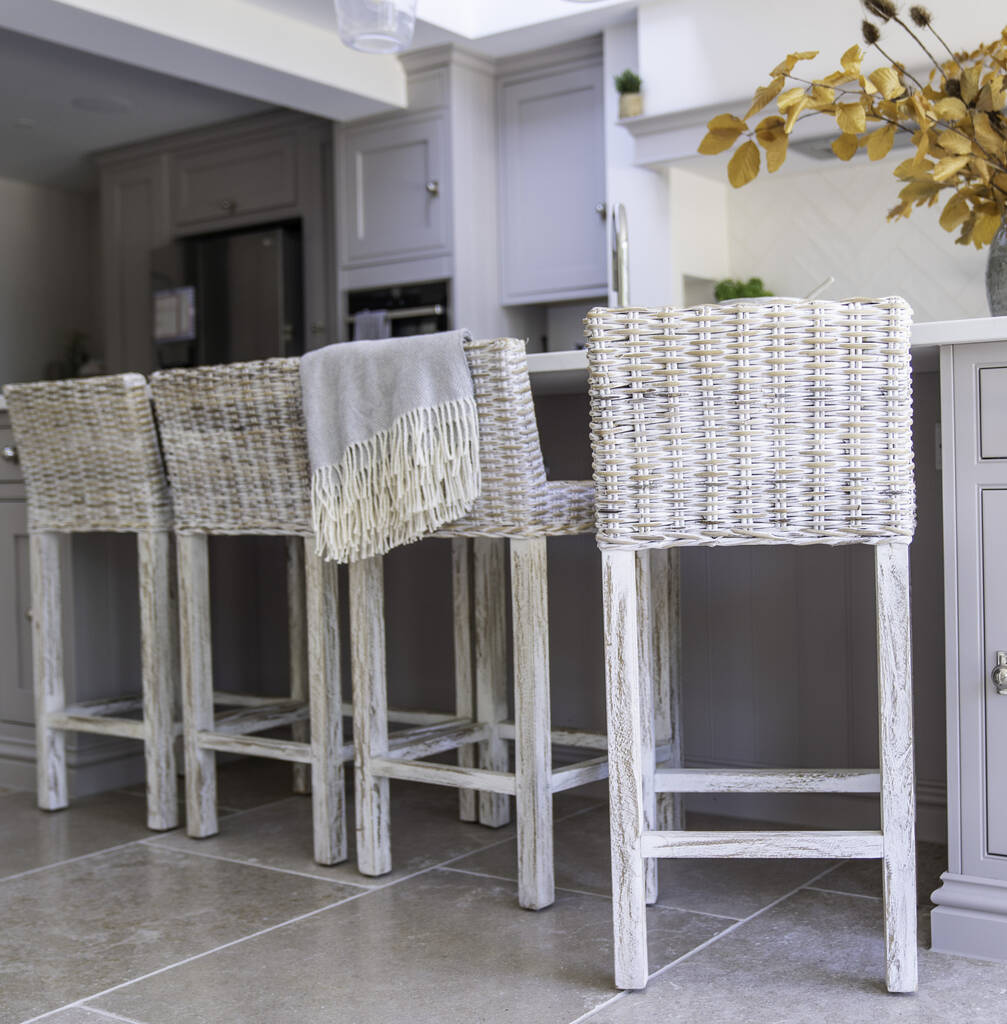 Wicker kitchen bar online stools