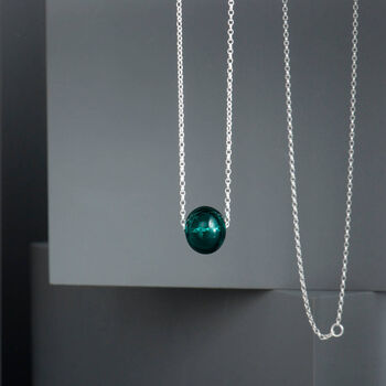 Sterling Silver Glass Sphere Necklace, 4 of 8