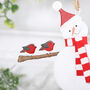 Snowman And Robins Christmas Tree Decoration, thumbnail 3 of 3