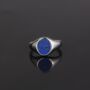 Gold Plated Blue Lapis Lazuli Steel Signet Ring For Men, thumbnail 10 of 11