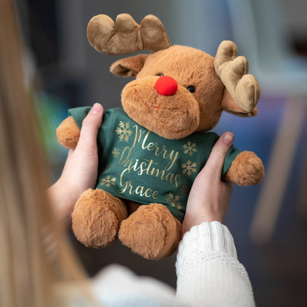 Personalised Christmas Reindeer Soft Toy, 1 of 4