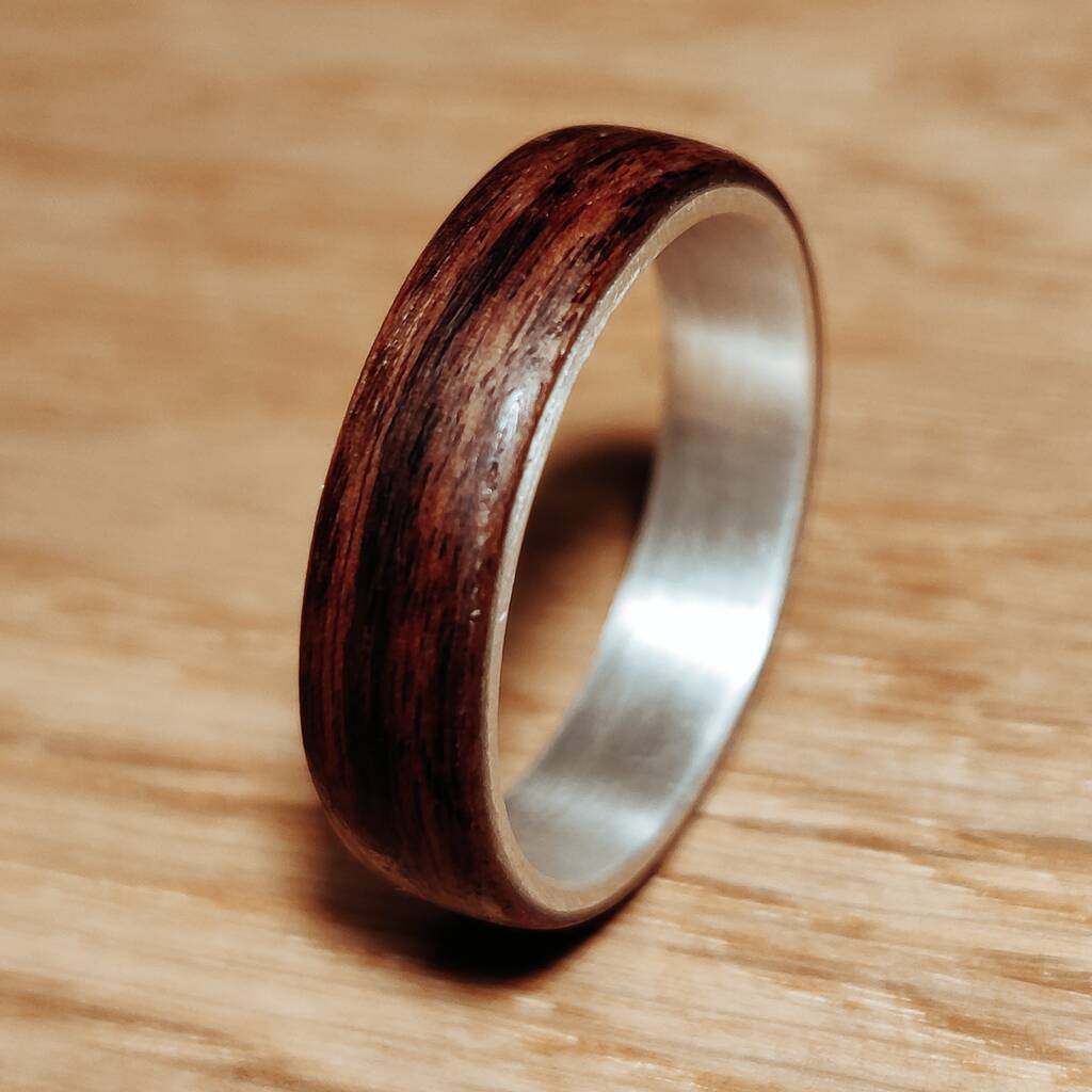 Silver And Santos Rosewood Ring, 1 of 9