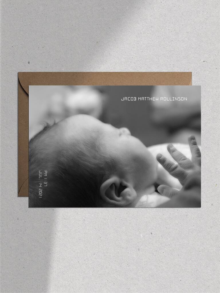 Image of 20 Snap Shot Photo Birth Announcement Thank You Cards