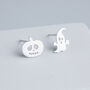 Sterling Silver Ghost And Pumpkin Stud Earrings, thumbnail 1 of 8