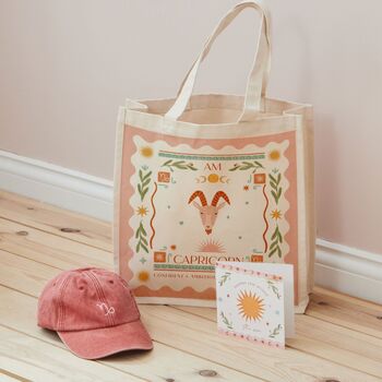 Personalised Zodiac Cap, Tote And Card Gift Set, 2 of 2