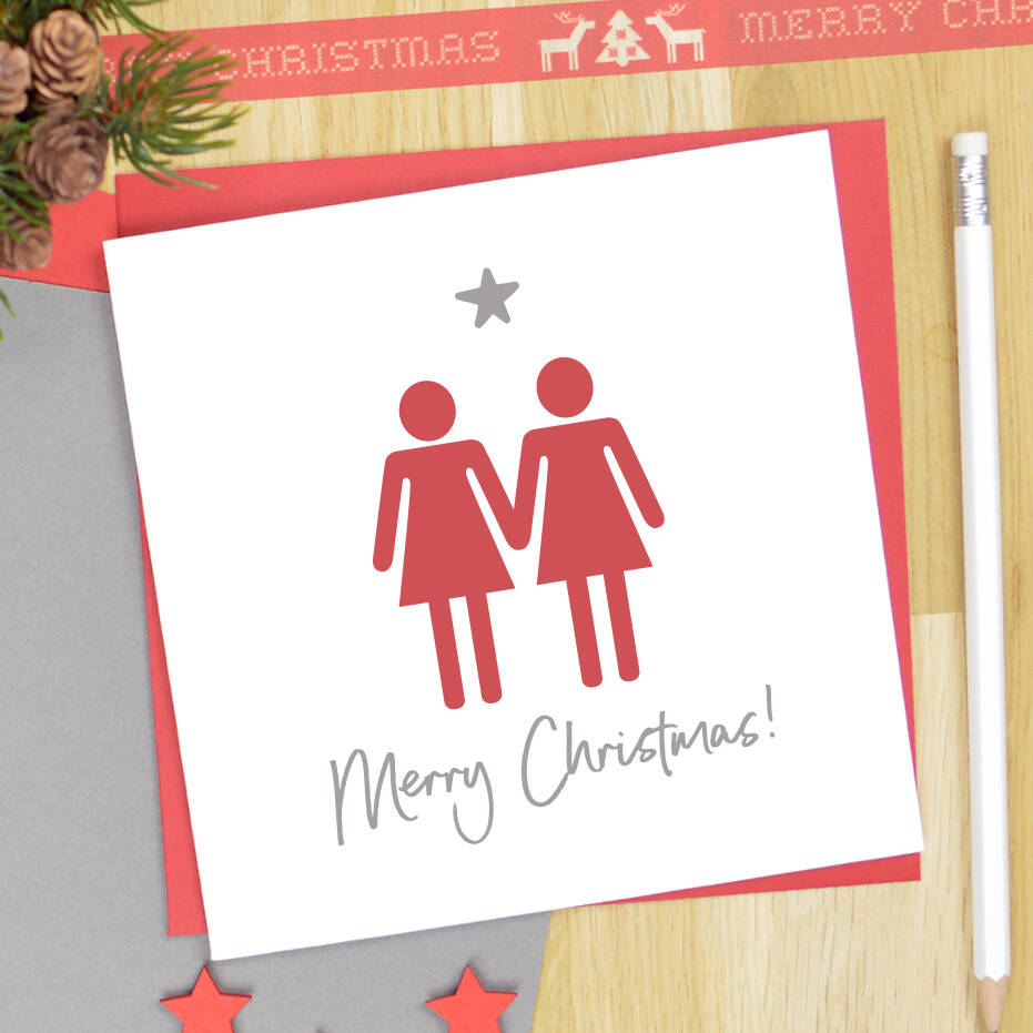 Same Sex Female Christmas Card By Pink And Turquoise 