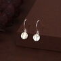 Sterling Silver Tiny Kintsugi Disk Drop Earrings, thumbnail 1 of 11