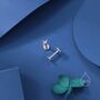 Sterling Silver Four Point Star Earrings, thumbnail 2 of 12
