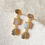 Rainbow Moonstone 18 K Gold And Silver Drop Earrings, thumbnail 8 of 12