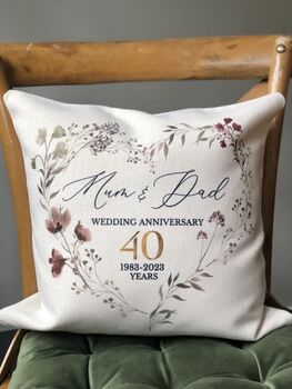 Personalised Ruby Wedding Anniversary Cushion, 2 of 3