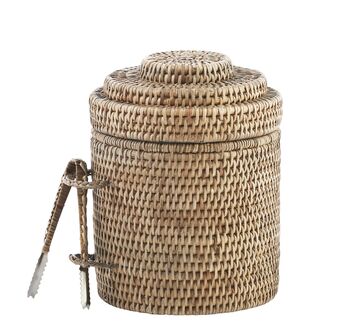 Natural Rattan Ice Bucket And Tongs, 5 of 5