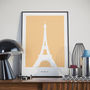 Paris Eiffel Tower Modern Landmark Print. Poster, thumbnail 1 of 2