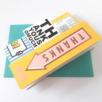 'Mega Fold' Full Colour Fold Out 'Thank You' Card, 2 of 3