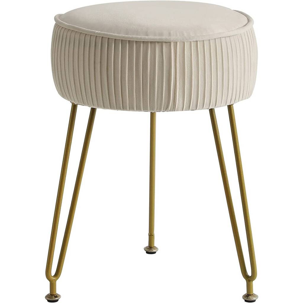 Velvet Round Footrest Stool Ottoman Vanity Stool Seat By Momentum