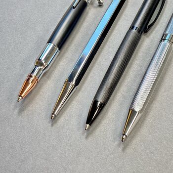 Black And Silver Metal Four Piece Pen Gift Set, 5 of 7