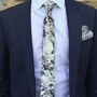 Eve White Abstract Wool Tie, thumbnail 1 of 5