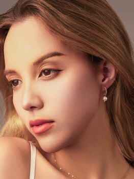 Natural Pearl Grade A A With Twisted Huggie Hoop Earrings, 7 of 7