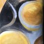 Strata Velvet Cushion Yellow + Ochre + Greys, thumbnail 4 of 7