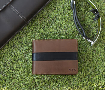 Personalised Brown English Leather Card Holder Wallet, 2 of 10