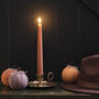 Set Of Six Distressed Orange Tru Glow LED Taper Candles, thumbnail 3 of 5