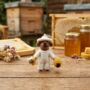 Handmade Felt Bumble The Bee Keeper Hanging Decoration, thumbnail 2 of 3