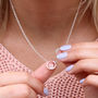 Sterling Silver And Rose Quartz Hoop Necklace, thumbnail 1 of 7