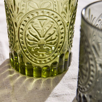 Vivaldi Colourful Embossed Short Glass Tumblers, 2 of 5