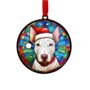 Bull Terrier In Santa Hat Suncatcher Decoration, thumbnail 5 of 6