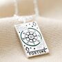 Enamel Tarot Card Necklace In Silver Plating, thumbnail 6 of 11