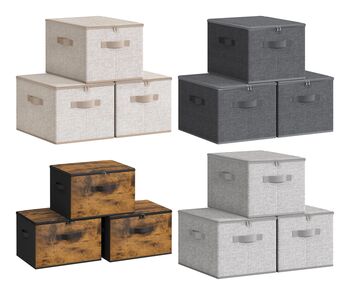 Set Of Foldable Storage Bins Boxes With Lids, 5 of 5