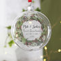 First Christmas As Mr And Mrs Wreath Flat Bauble, thumbnail 2 of 6