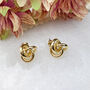 Twisted Hoop Stud Earrings Gold Plated, thumbnail 1 of 4
