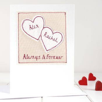 Personalised Hearts Christmas Card For Him, Her, Couple, 7 of 12