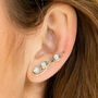 Free Spirit Pearl Silver Ear Climber Earrings, thumbnail 4 of 10