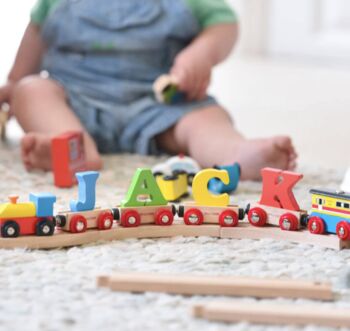 Personalised Childrens Wooden Train Set, 2 of 7