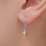 Sterling Silver Tiny Bat Wing Drop Earrings, thumbnail 3 of 12
