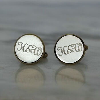Personalised Solid Bronze Initial Cufflinks, 2 of 9
