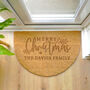 Personalised Merry Christmas Half Moon Indoor Doormat, thumbnail 2 of 6