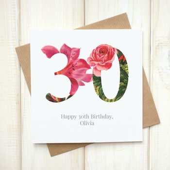 Personalised Floral Birthday Age Card, 3 of 6