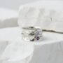 Hammered Sterling Silver Spinner Ring With Amethyst And Moonstone, thumbnail 1 of 4