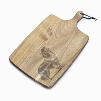 Personalised Rough Collie Engraved Acacia Serving Board, 3 of 8