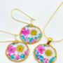 Necklace With Daisies And Pink Flowers In Silver Or Gold, thumbnail 7 of 12