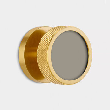 Knurled Brass Gold Mortice Door Knobs With Gloss Insert, 2 of 7