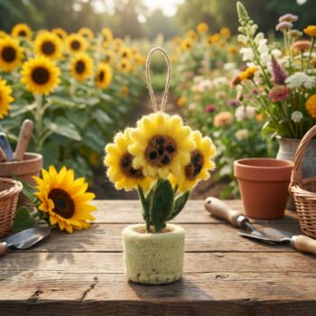Handmade Pot O' Flowers Hanging Felt Decorations, 7 of 7