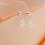 Sterling Silver Happiness Daisy Flower Earrings, thumbnail 2 of 4
