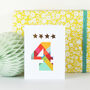 Mini Gold Star Number Four Card, thumbnail 3 of 5