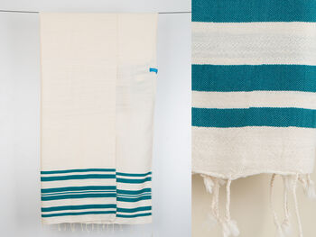 Handwoven Natural Cotton Beach Towel And Shawl, 8 of 8