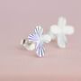 Sterling Silver Faceted Cross Stud Earrings, thumbnail 6 of 6