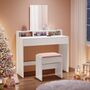 Dressing Table With Large Mirror Modern Style White, thumbnail 2 of 12
