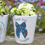Personalised Blue Bow Flower Pot With Strawberry Seeds Gift For Teacher, thumbnail 1 of 2